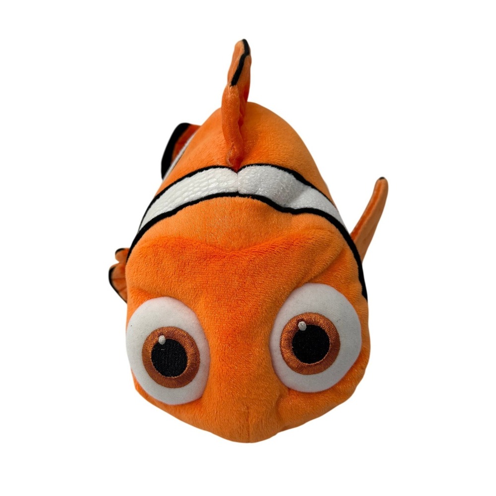 Disney Store Finding Nemo Plush Lucky Fin Orange Clownfish 15" Stuffed Animal